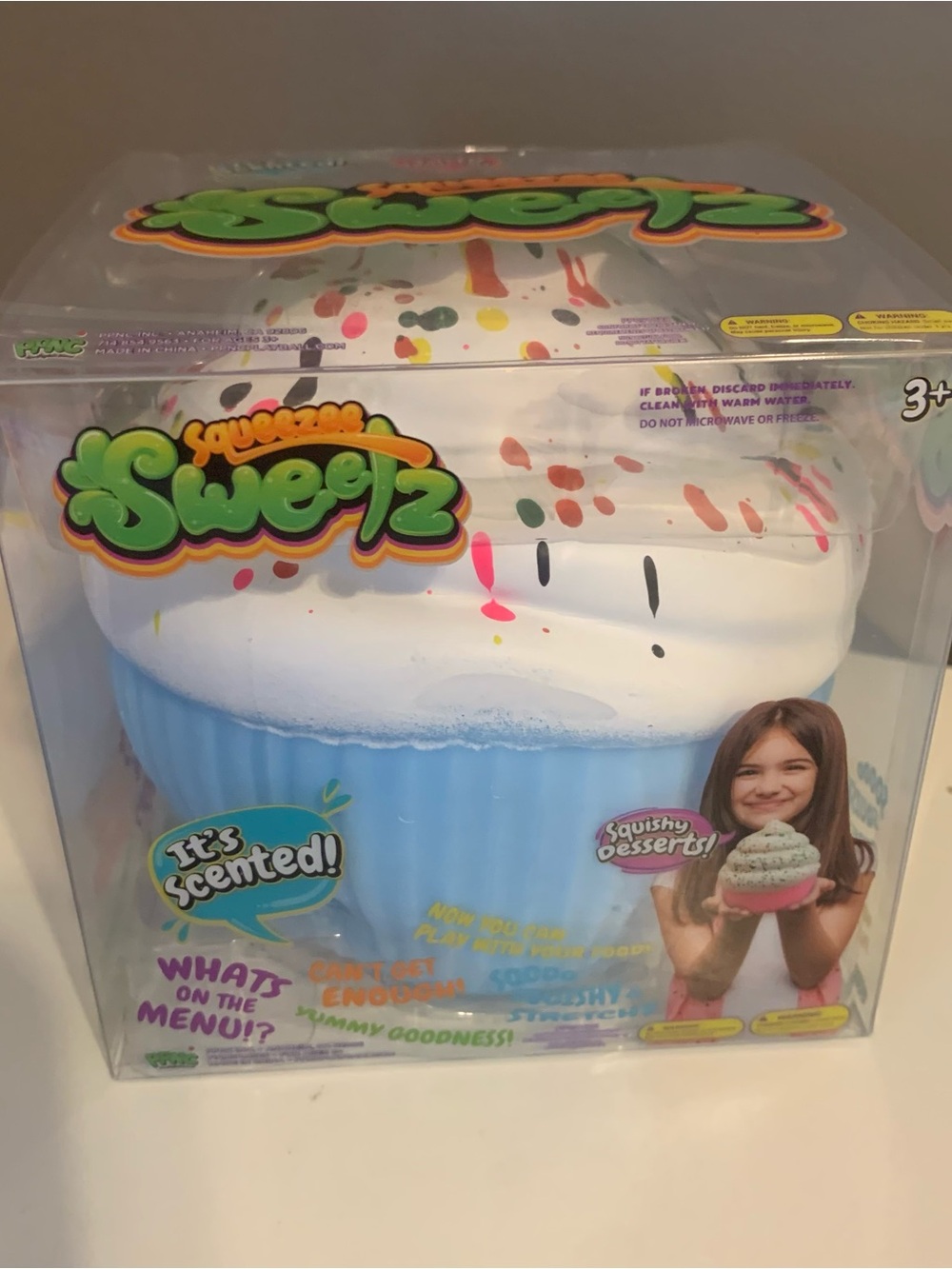 Squeeze Sweetz Scented Cupcake Squishy Stress Toy Sensory Fidget Blue